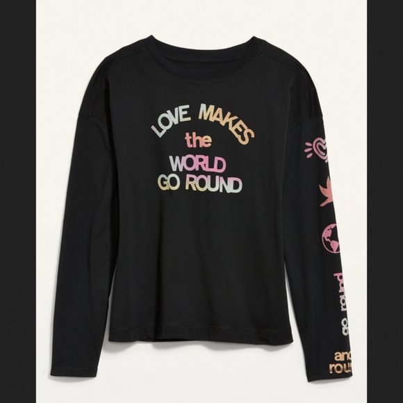 Old Navy black long sleeve top "LOVE", Plus size 4X - Picture 1 of 6